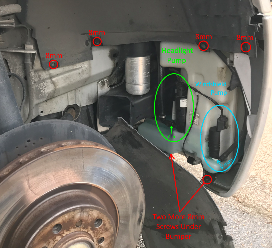 Replacing the Windshield Washer Pump 