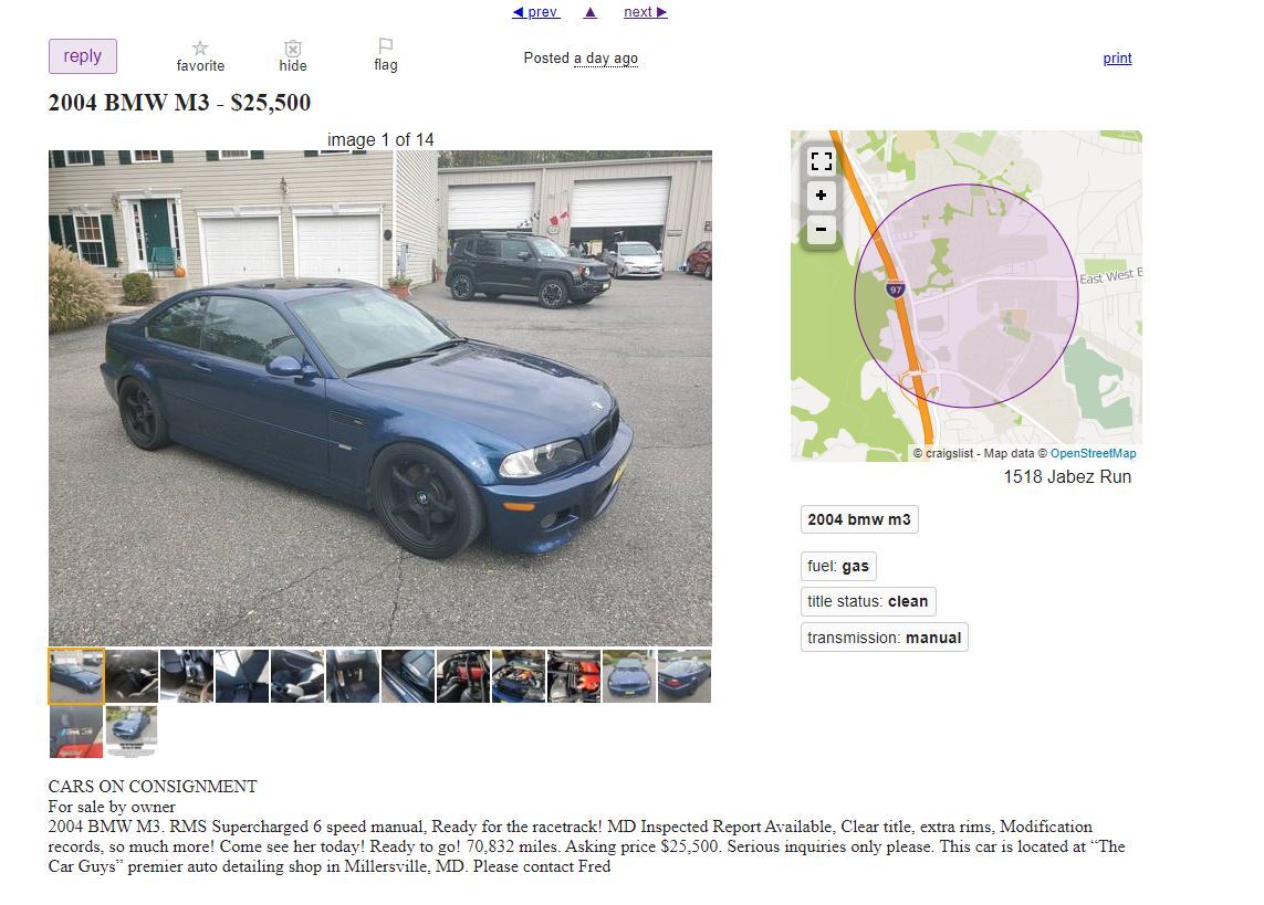 Craigslist Find Thread NA M3 Forums