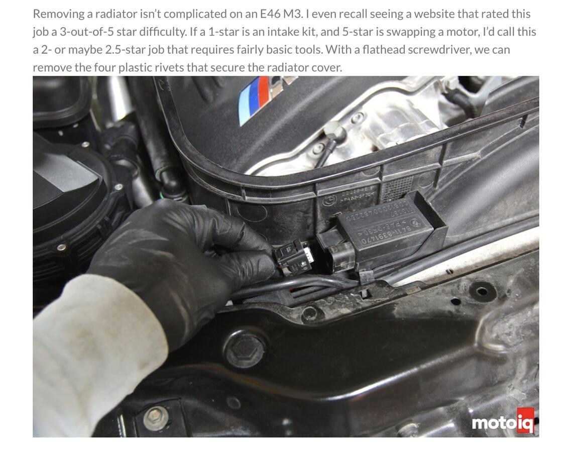 Bmw e46 deals radiator replacement